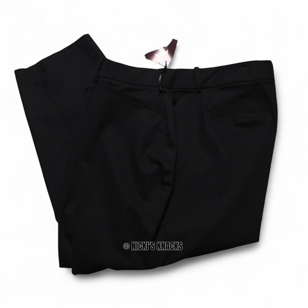 Ava & Viv Plus Size Capri Dress Pants Black Hook Closure Zip Fly Size 28 - Picture 4 of 10